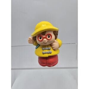 Vintage 1997  Fisher Price Little People Girl Raincoat Holding Blue Book